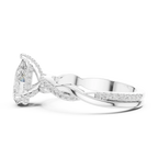 Pear Cut Hidden Halo 2.37 CT Twisted Infinity Pave Engagement Ring in 10K White Gold
