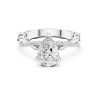 Pear Cut Hidden Halo 2.37 CT Twisted Infinity Pave Engagement Ring in 10K White Gold