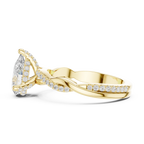 Pear Cut Hidden Halo 2.37 CT Twisted Infinity Pave Engagement Ring in 10K White Gold
