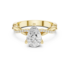 Pear Cut Hidden Halo 2.37 CT Twisted Infinity Pave Engagement Ring in 10K White Gold