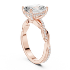 Radiant Cut Hidden Halo 2.37 CT Twisted Infinity Pave Engagement Ring in 10K White Gold