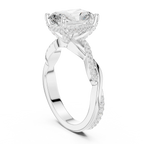 Radiant Cut Hidden Halo 2.37 CT Twisted Infinity Pave Engagement Ring in 10K White Gold