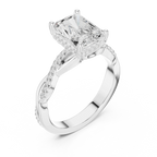 Radiant Cut Hidden Halo 2.37 CT Twisted Infinity Pave Engagement Ring in 10K White Gold