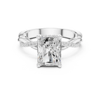 Radiant Cut Hidden Halo 2.37 CT Twisted Infinity Pave Engagement Ring in 10K White Gold
