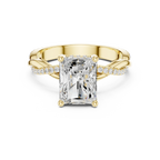 Radiant Cut Hidden Halo 2.37 CT Twisted Infinity Pave Engagement Ring in 10K White Gold