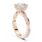 Round Cut Hidden Halo 2.37 CT Twisted Infinity Pave Engagement Ring in 10K White Gold