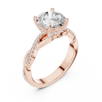 Round Cut Hidden Halo 2.37 CT Twisted Infinity Pave Engagement Ring in 10K White Gold