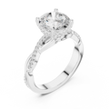 Round Cut Hidden Halo 2.37 CT Twisted Infinity Pave Engagement Ring in 10K White Gold