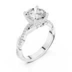 Round Cut Hidden Halo 2.37 CT Twisted Infinity Pave Engagement Ring in 10K White Gold