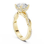 Round Cut Hidden Halo 2.37 CT Twisted Infinity Pave Engagement Ring in 10K White Gold
