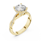 Round Cut Hidden Halo 2.37 CT Twisted Infinity Pave Engagement Ring in 10K White Gold
