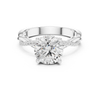 Round Cut Hidden Halo 2.37 CT Twisted Infinity Pave Engagement Ring in 10K White Gold