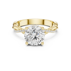 Round Cut Hidden Halo 2.37 CT Twisted Infinity Pave Engagement Ring in 10K White Gold