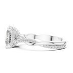Twisted Pave Lab Grown Diamond Princess Wedding Ring - 14K Gold