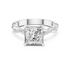 Twisted Pave Lab Grown Diamond Princess Wedding Ring - 14K Gold
