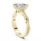 Twisted Pave Lab Grown Diamond Princess Wedding Ring - 14K Gold
