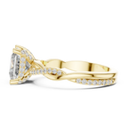 Twisted Pave Lab Grown Diamond Princess Wedding Ring - 14K Gold