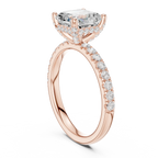 2Ct Asscher Cut Halo Moissanite Ring Elegant Bridal Engagement Ring