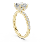 2Ct Asscher Cut Halo Moissanite Ring Elegant Bridal Engagement Ring