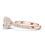 2Ct Asscher Cut Halo Moissanite Ring Elegant Bridal Engagement Ring