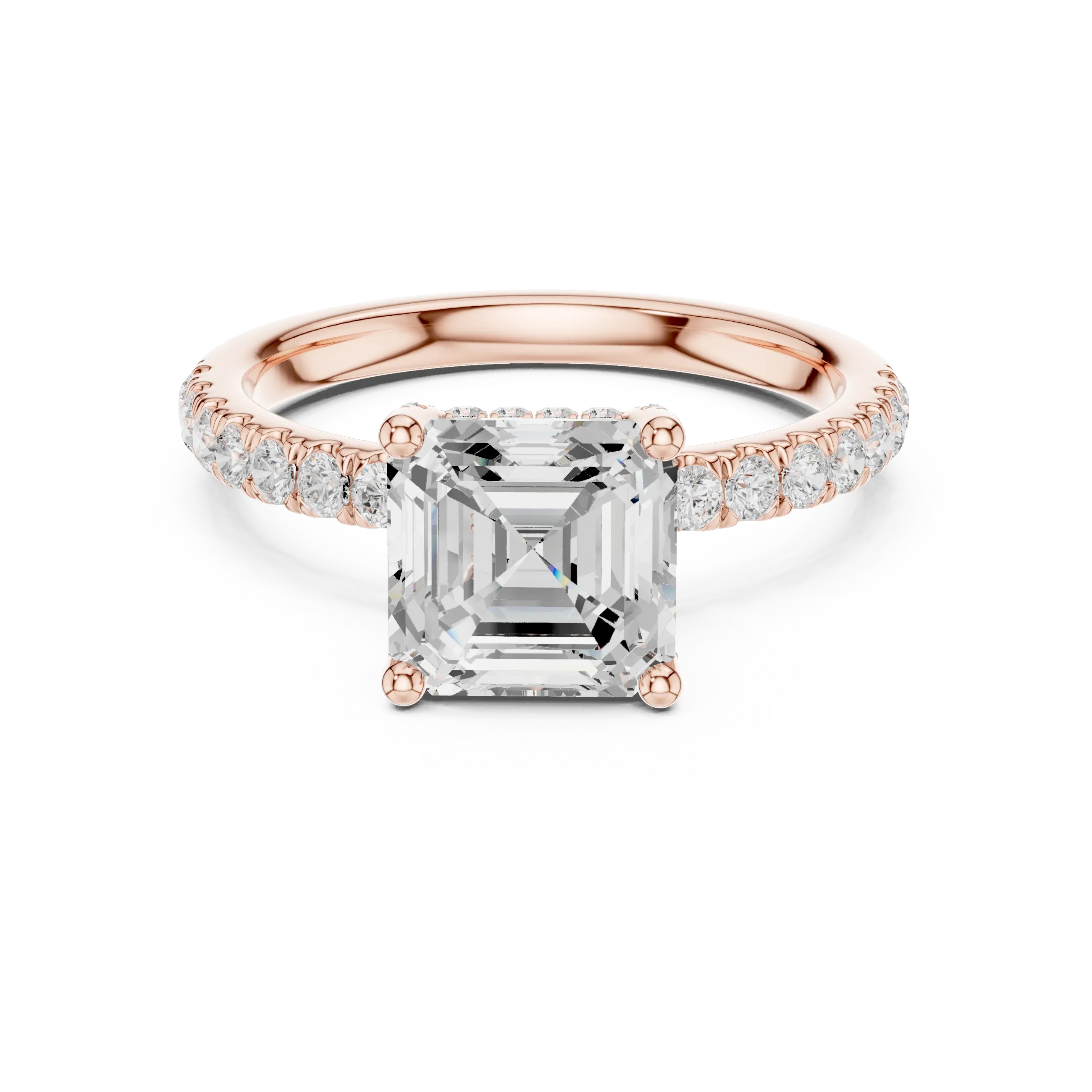 2Ct Asscher Cut Halo Moissanite Ring Elegant Bridal Engagement Ring