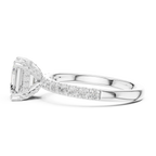 2Ct Asscher Cut Halo Moissanite Ring Elegant Bridal Engagement Ring