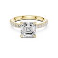 2Ct Asscher Cut Halo Moissanite Ring Elegant Bridal Engagement Ring