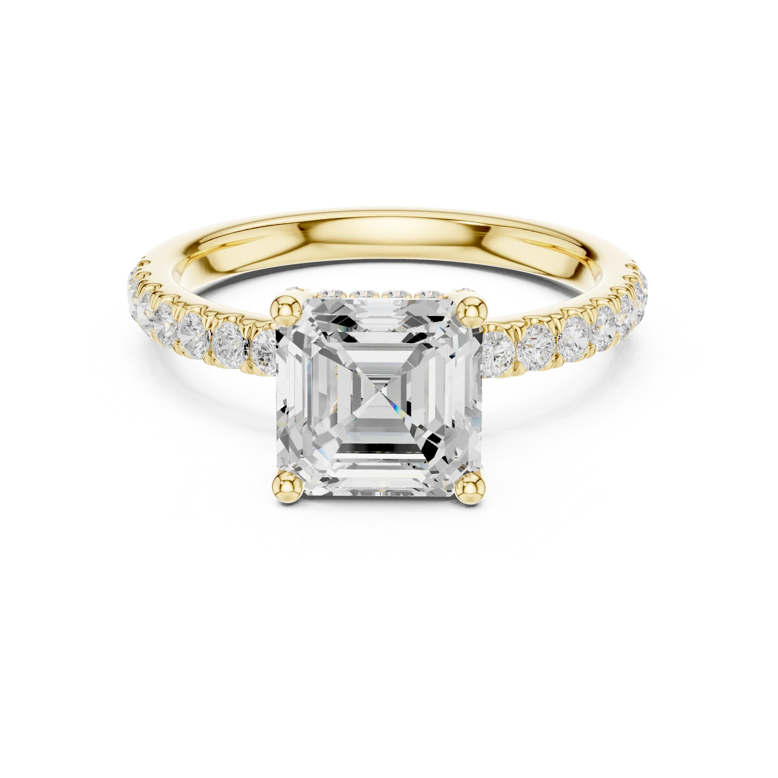 2Ct Asscher Cut Halo Moissanite Ring Elegant Bridal Engagement Ring