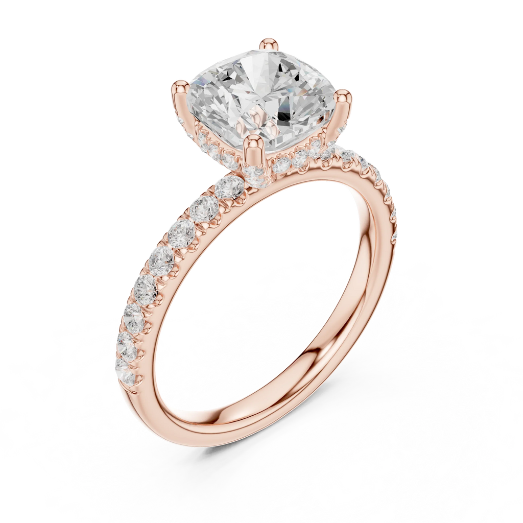 2.57CT Cushion Cut Moissanite Diamond Engagement Ring
