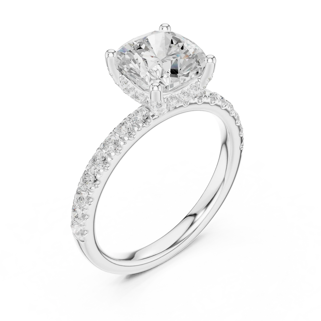 2.57CT Cushion Cut Moissanite Diamond Engagement Ring