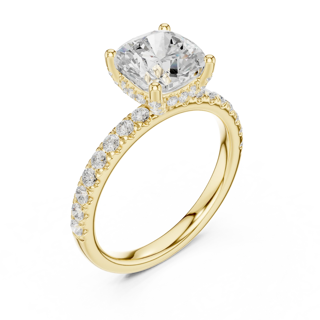 2.57CT Cushion Cut Moissanite Diamond Engagement Ring