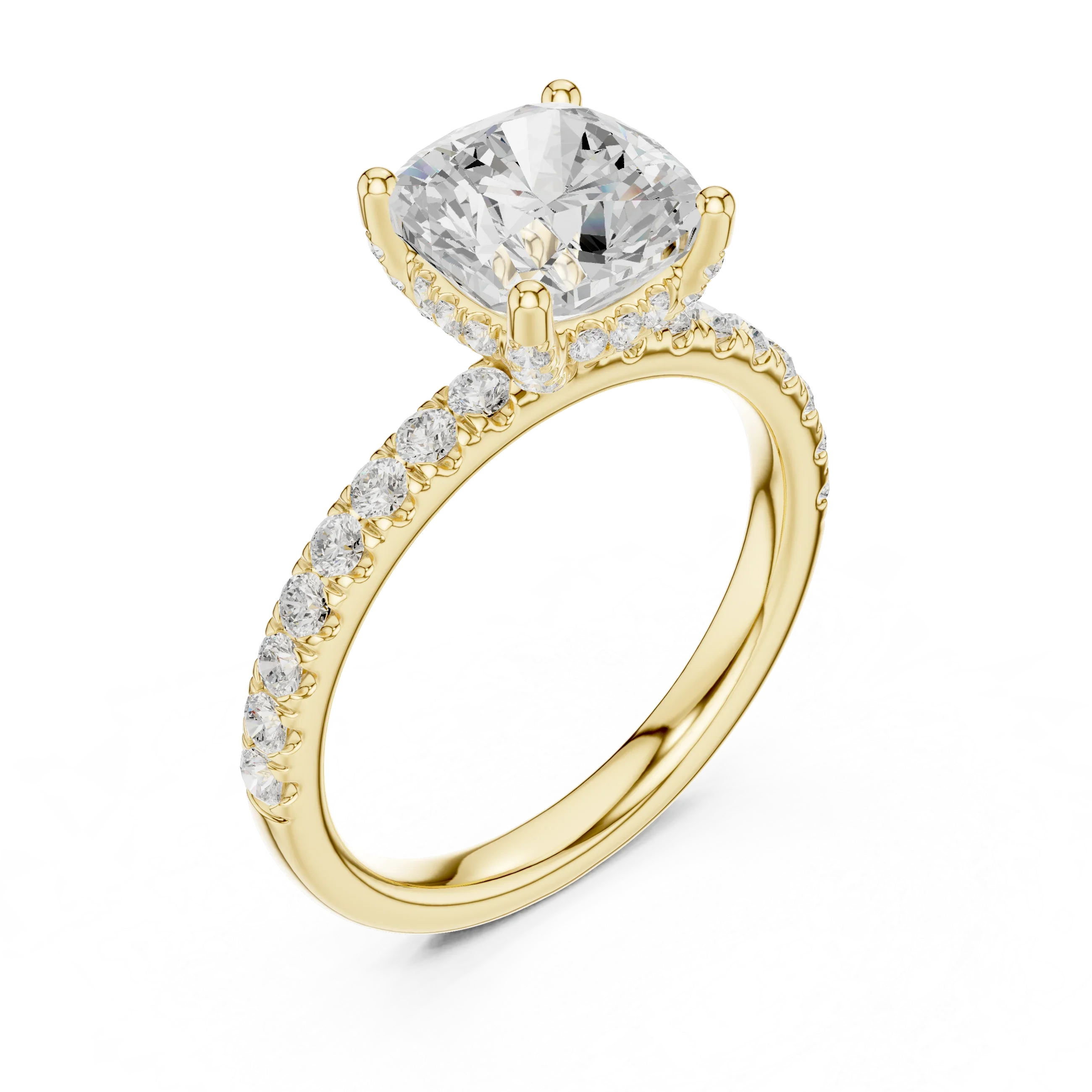 2.57CT Cushion Cut Moissanite Diamond Engagement Ring