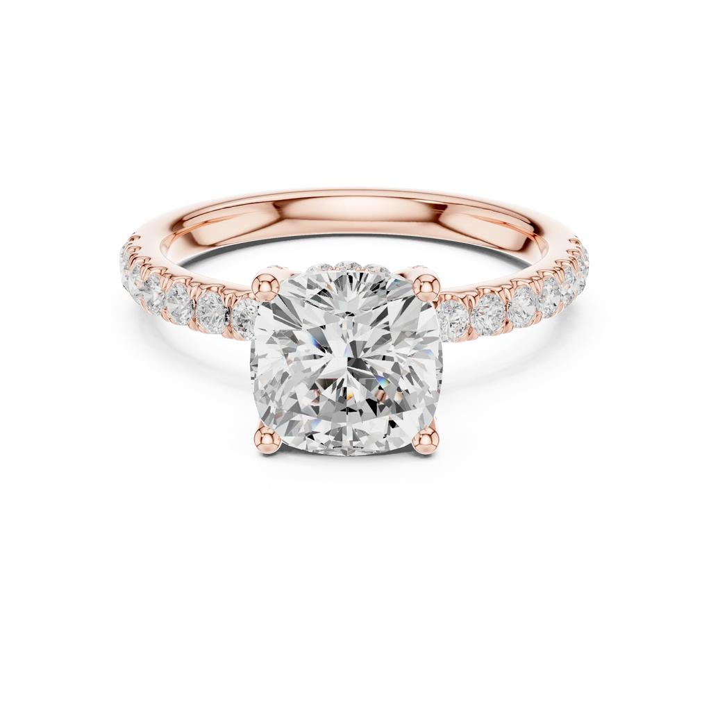 2.57CT Cushion Cut Moissanite Diamond Engagement Ring