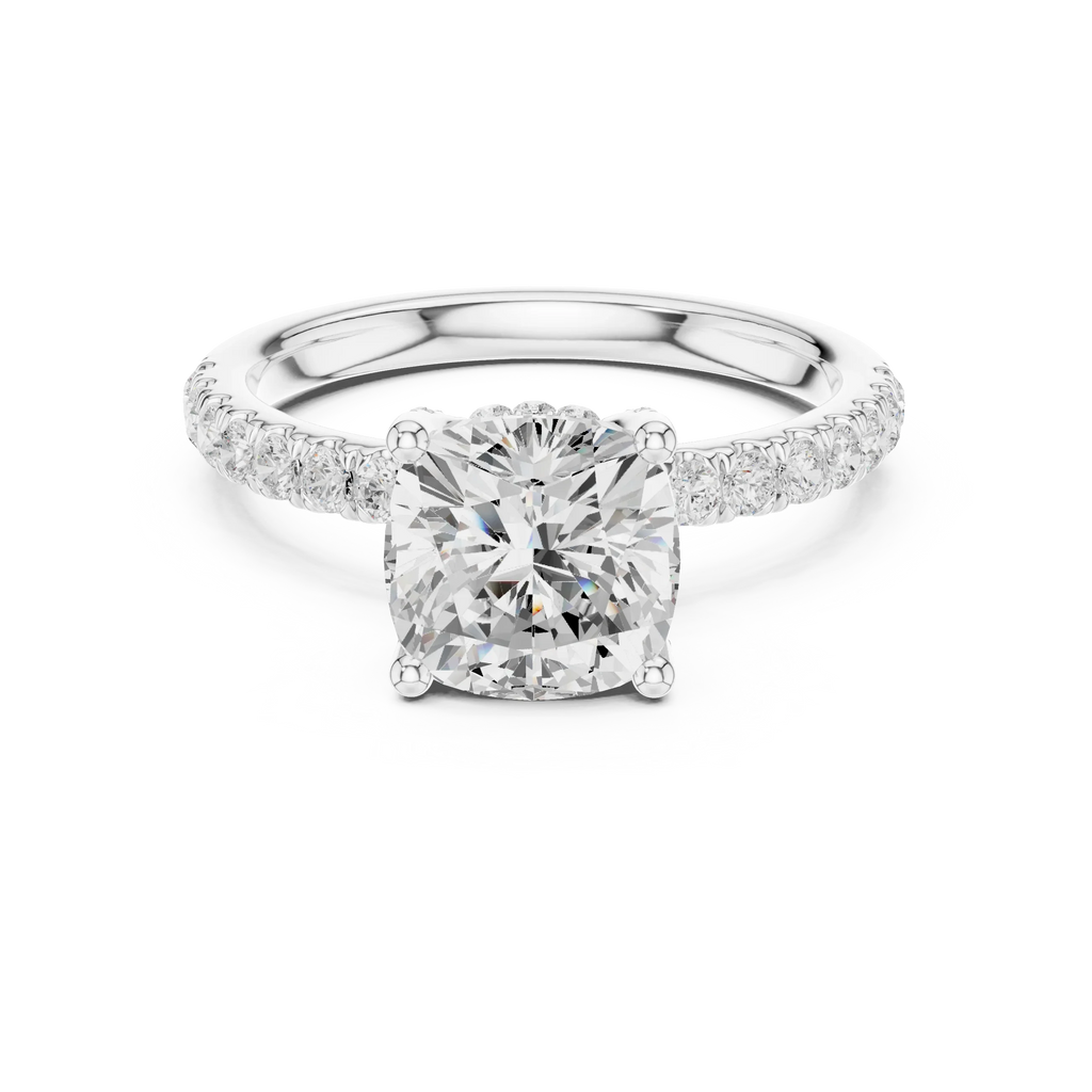 2.57CT Cushion Cut Moissanite Diamond Engagement Ring