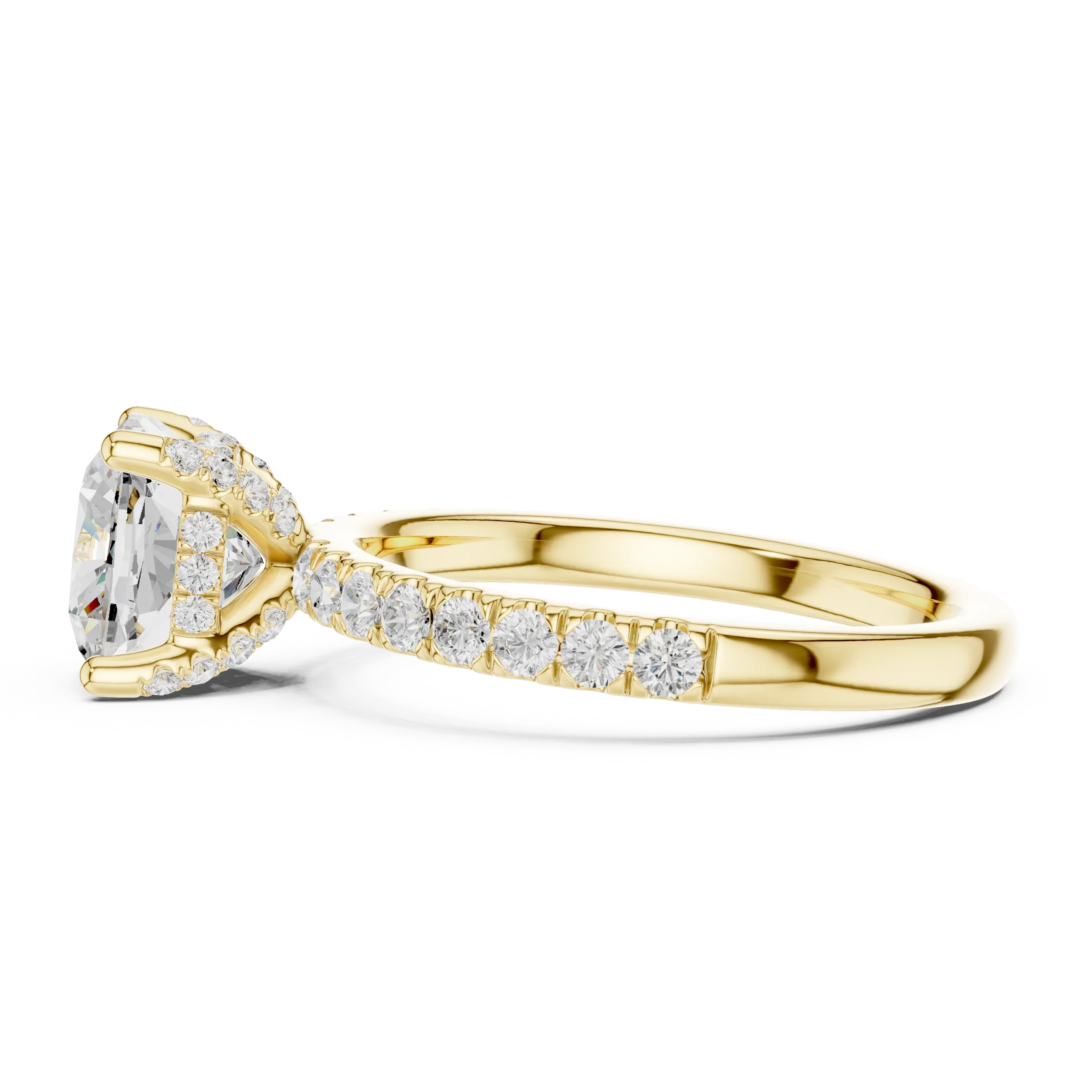2.57CT Cushion Cut Moissanite Diamond Engagement Ring
