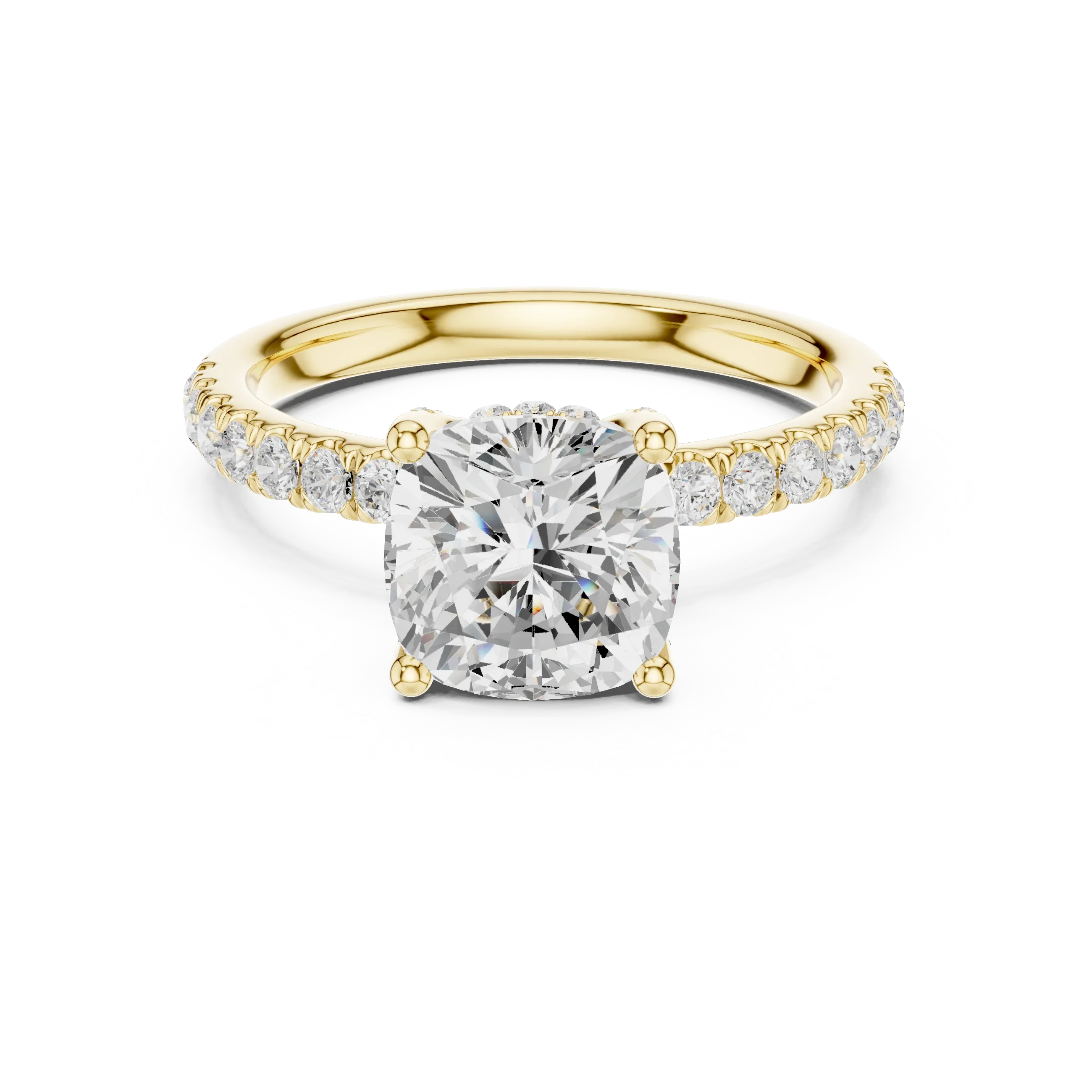 2.57CT Cushion Cut Moissanite Diamond Engagement Ring