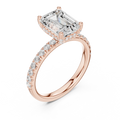 2.57 CT Emerald Cut Moissanite Hidden Halo Pave Set Band Wedding Ring