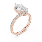 Marquise Diamond Engagement Ring 2ct Eternity Diamond Band 14k Yellow Gold