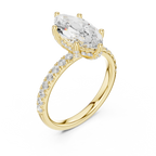 Marquise Diamond Engagement Ring 2ct Eternity Diamond Band 14k Yellow Gold