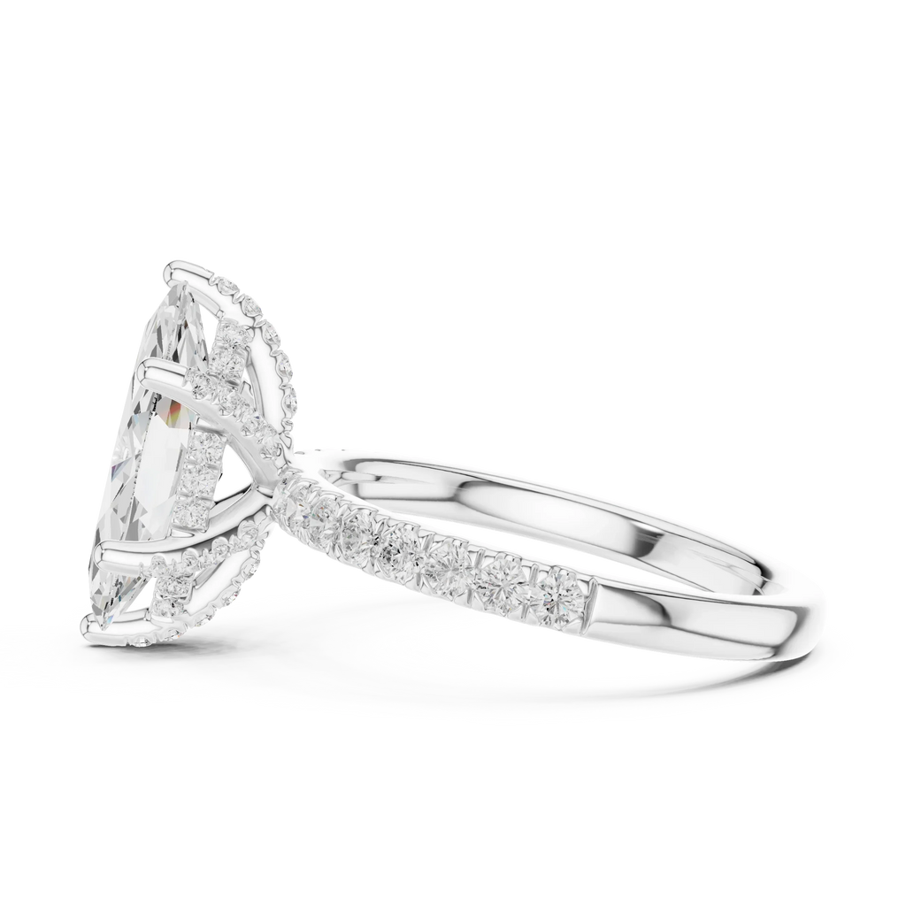 Marquise Diamond Engagement Ring 2ct Eternity Diamond Band 14k Yellow Gold
