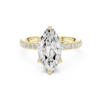 Marquise Diamond Engagement Ring 2ct Eternity Diamond Band 14k Yellow Gold