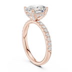 2.57 CT Oval Cut Moissanite Hidden Halo Pave Set Band Wedding Ring in 14K Yellow Gold