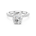 2.57 CT Oval Cut Moissanite Hidden Halo Pave Set Band Wedding Ring in 14K Yellow Gold