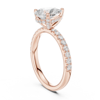 2.57 CT Pear Cut Moissanite Hidden Halo Pave Set Band Wedding Ring in 14K Yellow Gold