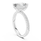 2.57 CT Radiant Cut Moissanite Hidden Halo Pave Set Band Wedding Ring in 14K Yellow Gold