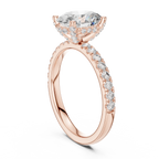 14K Gold Oval Lab Grown Diamond Engagement Ring Handcrafted 2.25 CT