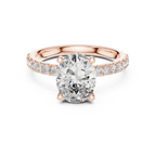 14K Gold Oval Lab Grown Diamond Engagement Ring Handcrafted 2.25 CT