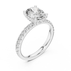 14K Gold Oval Lab Grown Diamond Engagement Ring Handcrafted 2.25 CT