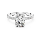 14K Gold Oval Lab Grown Diamond Engagement Ring Handcrafted 2.25 CT