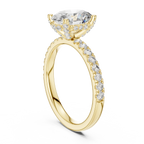 14K Gold Oval Lab Grown Diamond Engagement Ring Handcrafted 2.25 CT